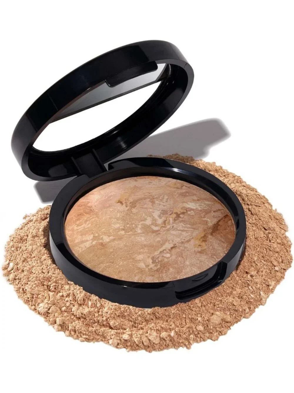 Medium Baked Foundation & Retractable Kabuki Brush Makeup Set - Flawless Finish